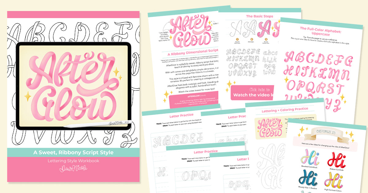 AfterGlow Lettering Style Workbook