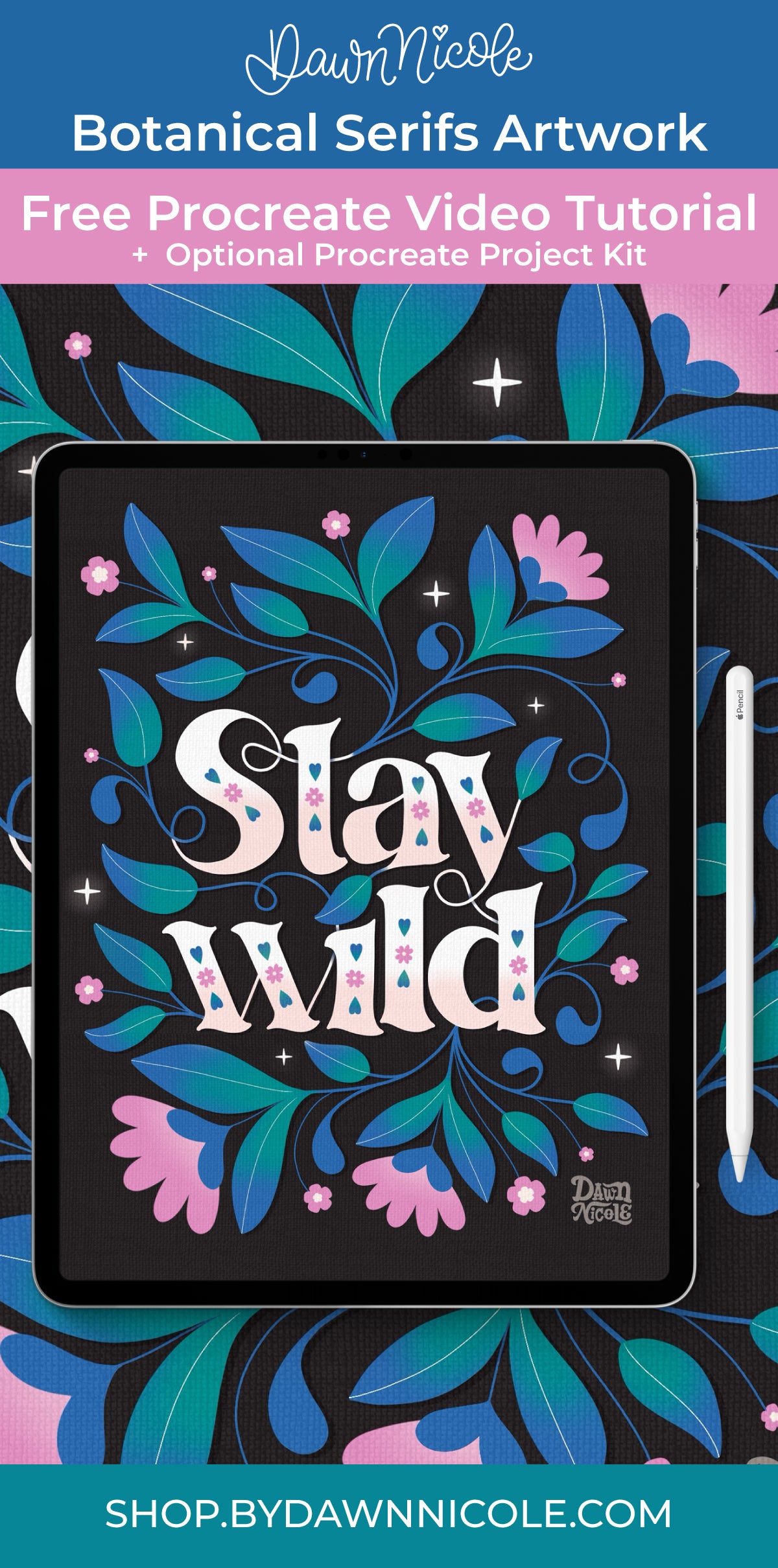 Botanical Serifs Procreate Project Kit