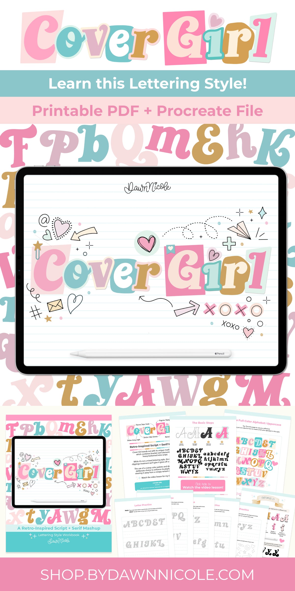 Cover Girl Lettering Style Workbook