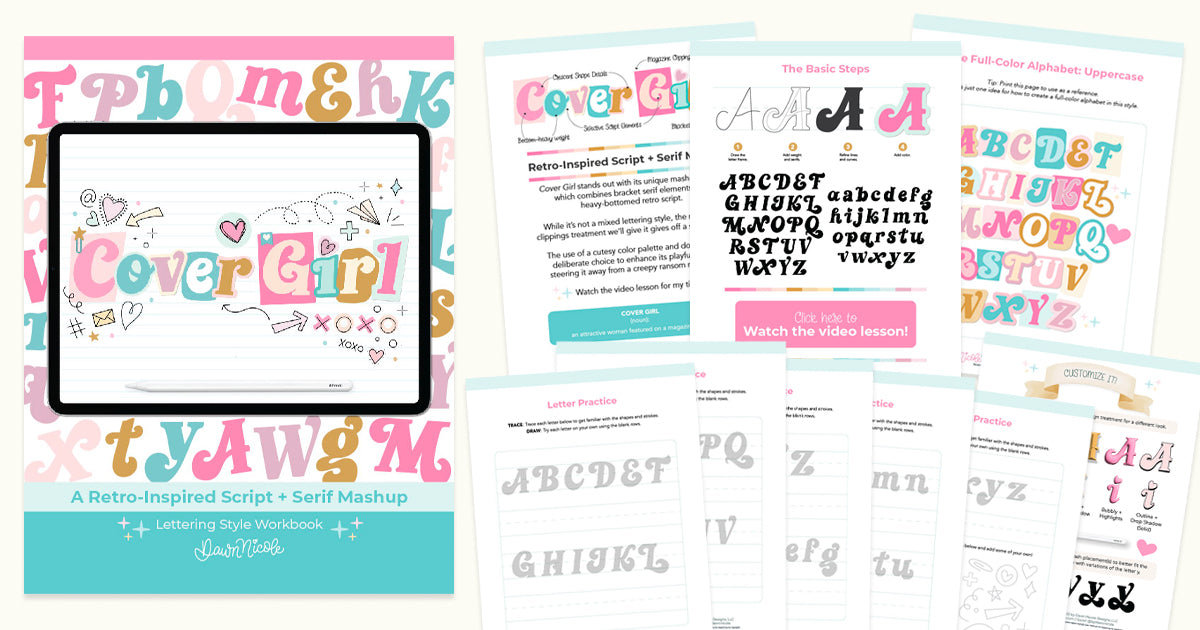 Cover Girl Lettering Style Workbook