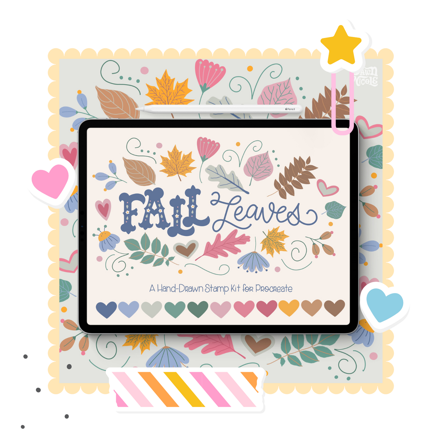 Fall Leaves Mini Stamp Kit for Procreate