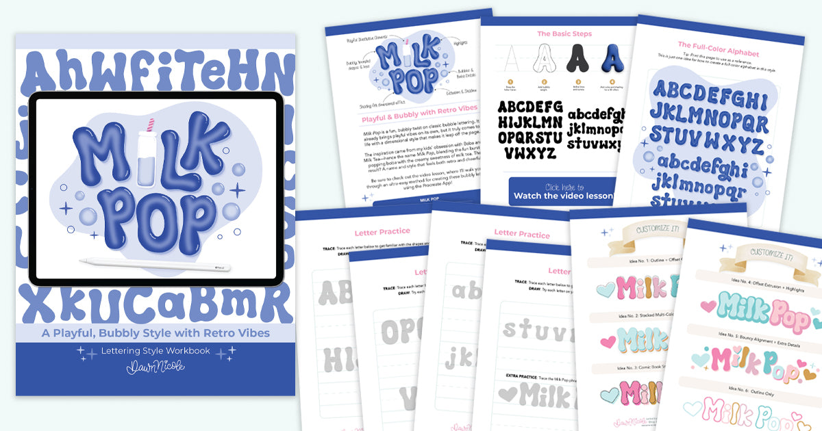 Milk Pop Lettering Style Workbook