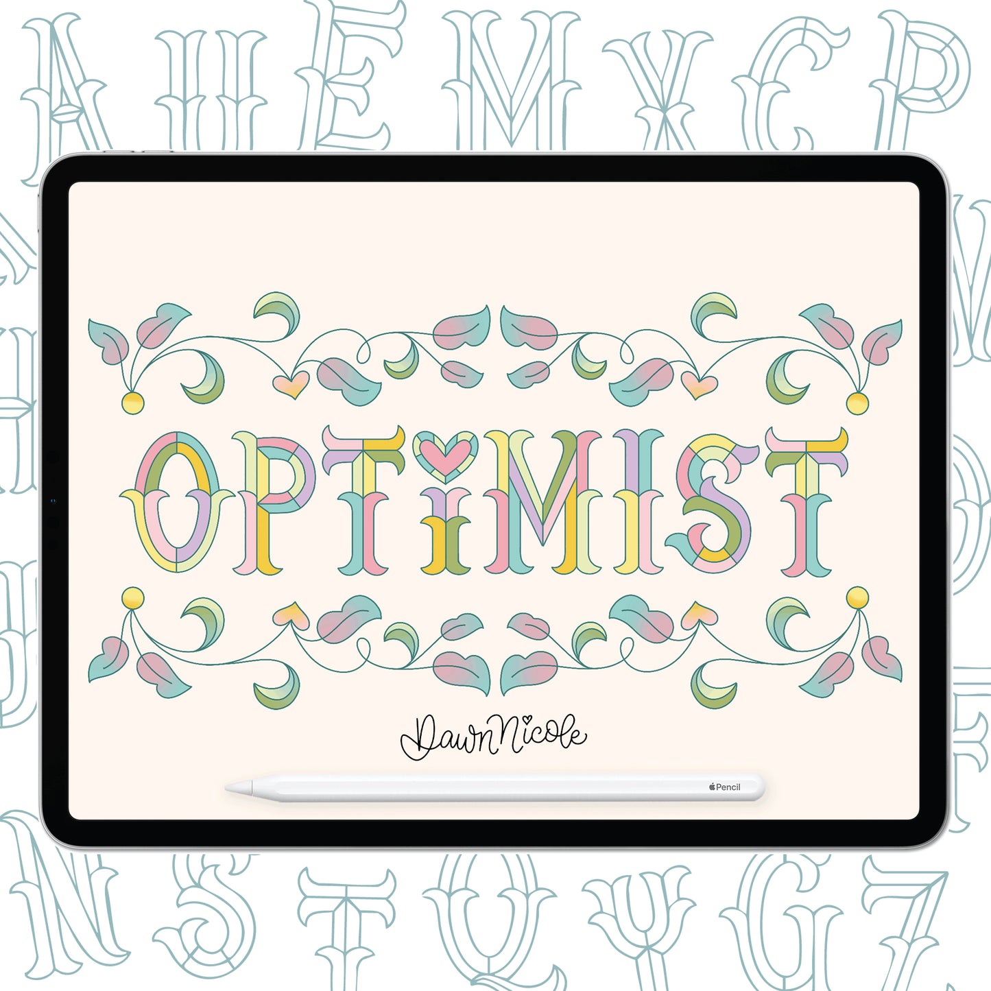 Optimist Lettering Style Workbook