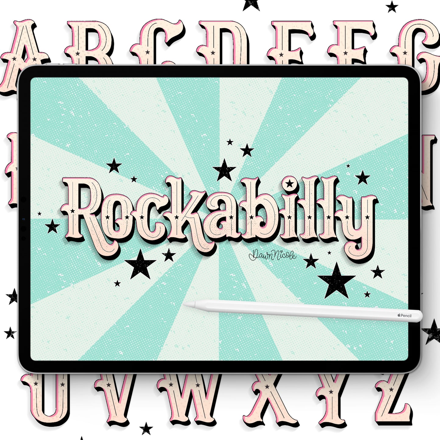 Rockabilly Lettering Style Workbook