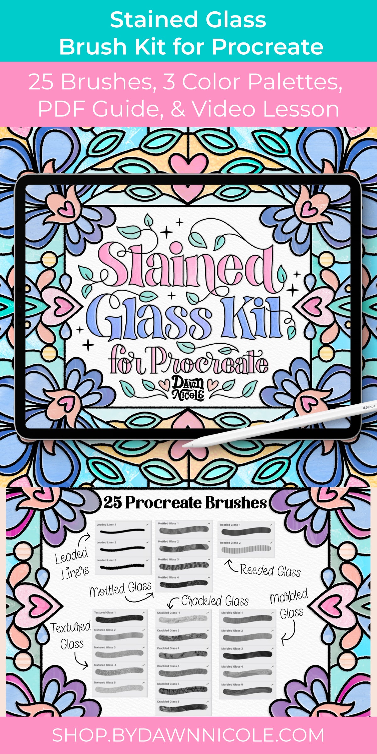 Stained Glass Brush Kit for Procreate