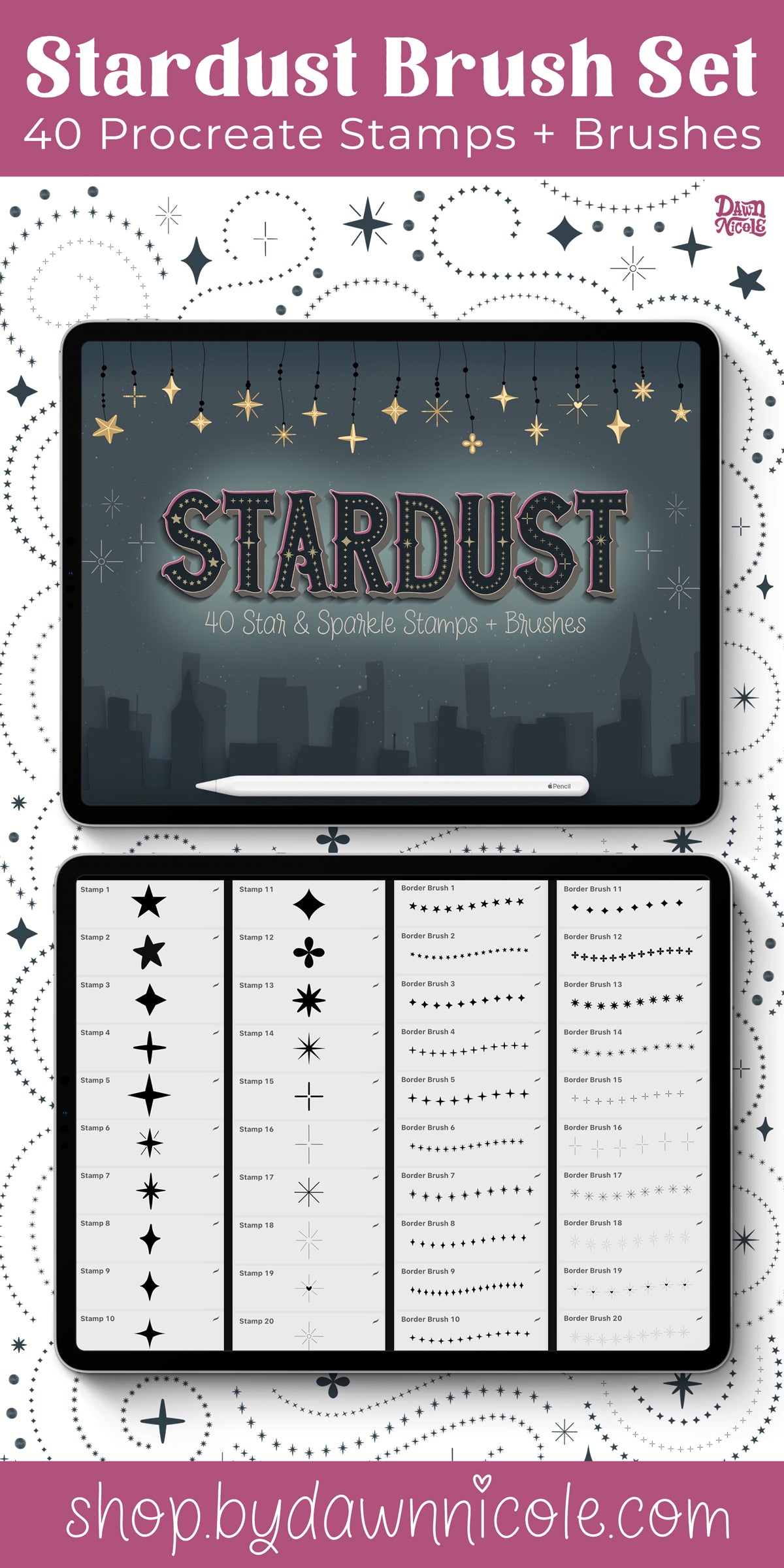 Stardust Stamp + Brush Kit for Procreate