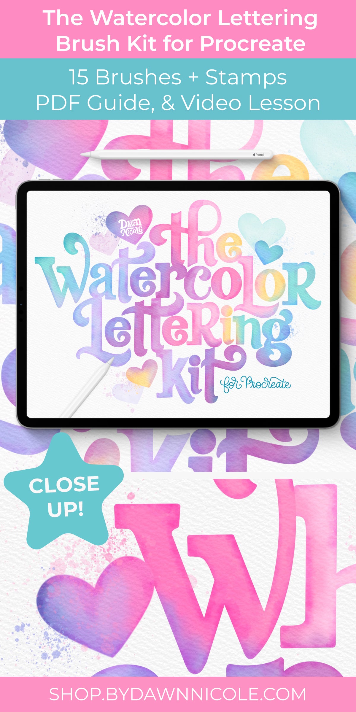 The Watercolor Lettering Kit for Procreate
