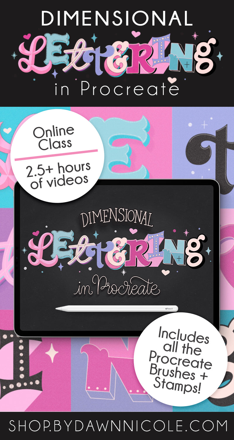 Dimensional Lettering in Procreate - ON SALE!