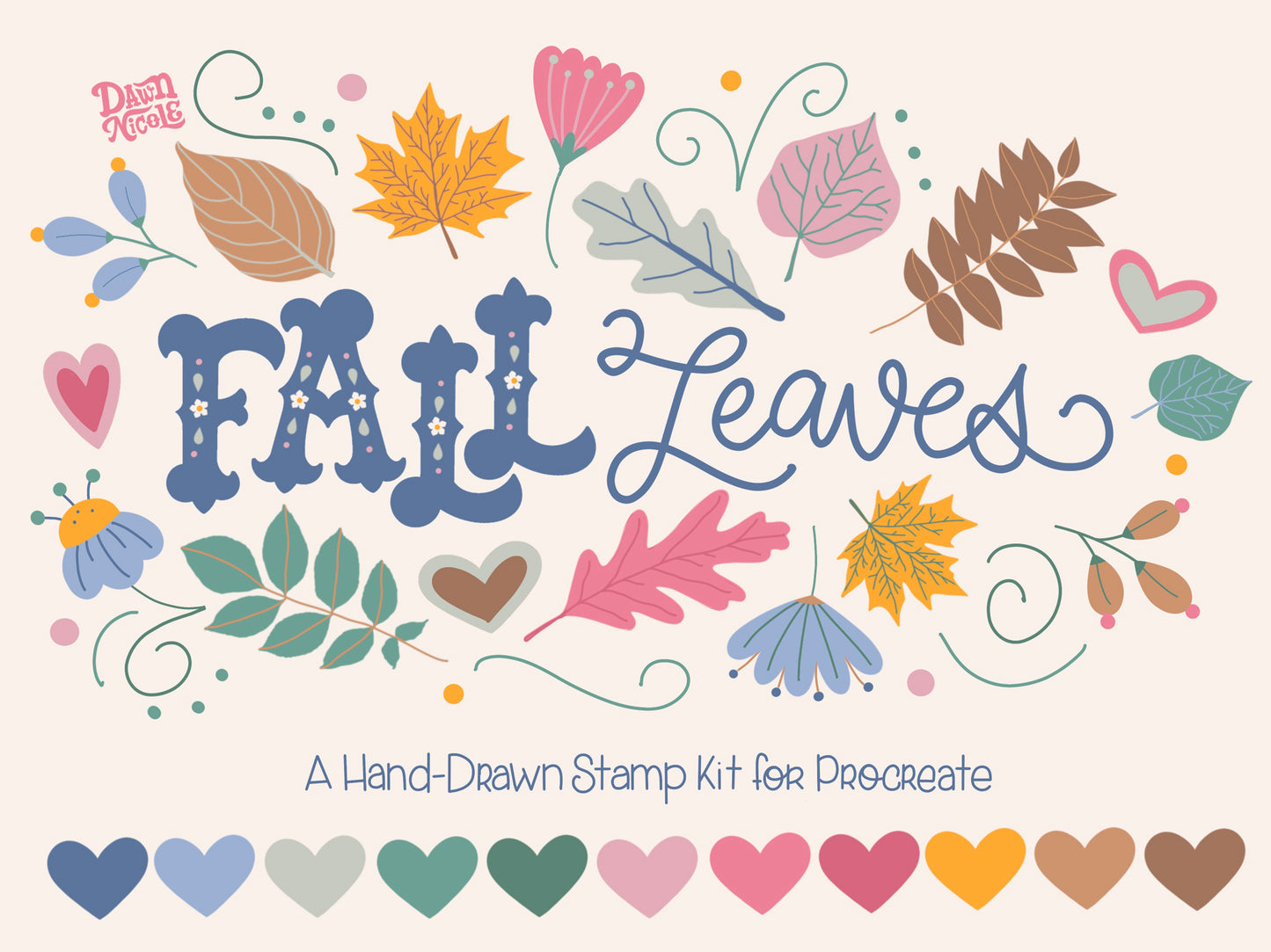 Fall Leaves Mini Stamp Kit for Procreate