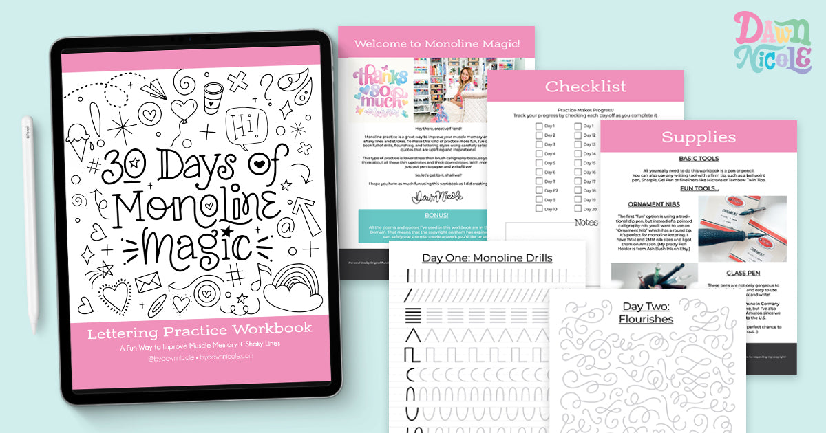 30 Days of Monoline Magic Workbook