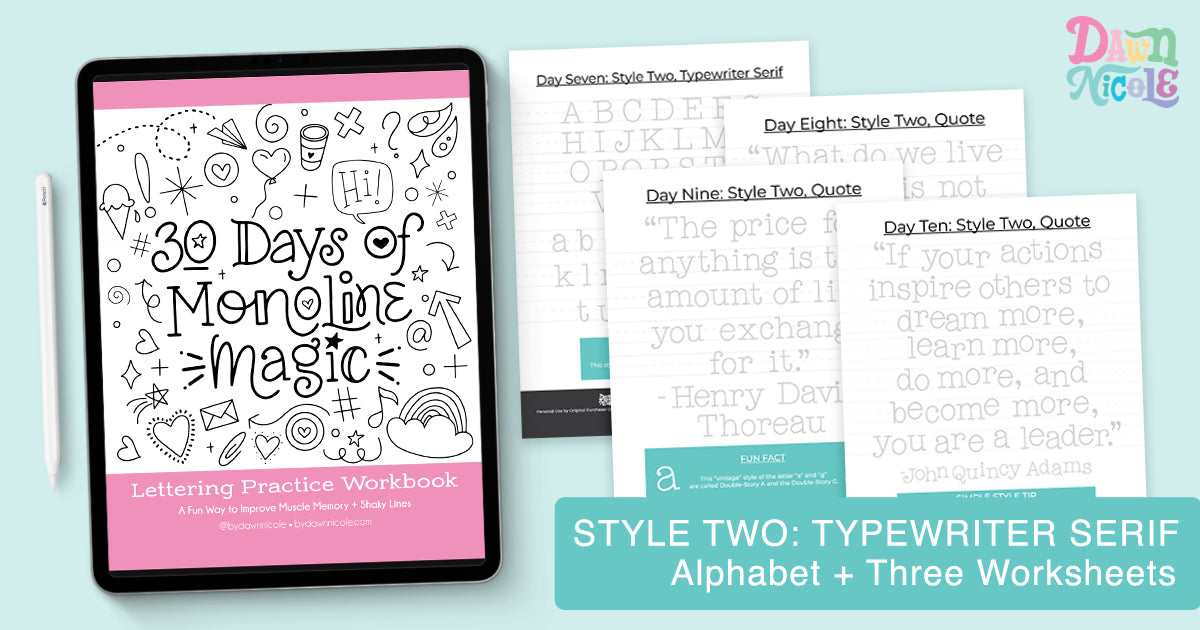 30 Days of Monoline Magic Workbook