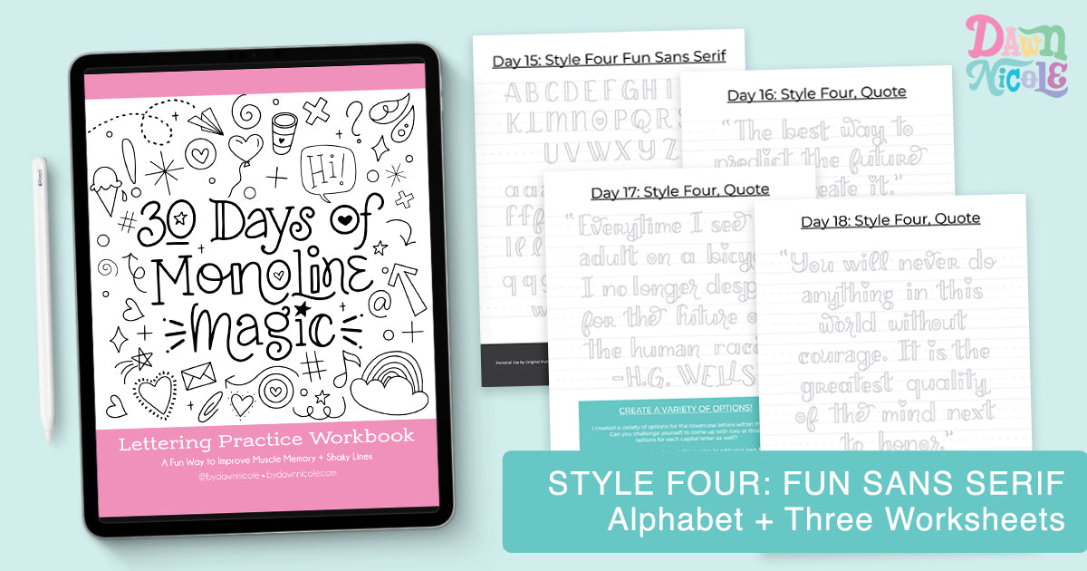 30 Days of Monoline Magic Workbook