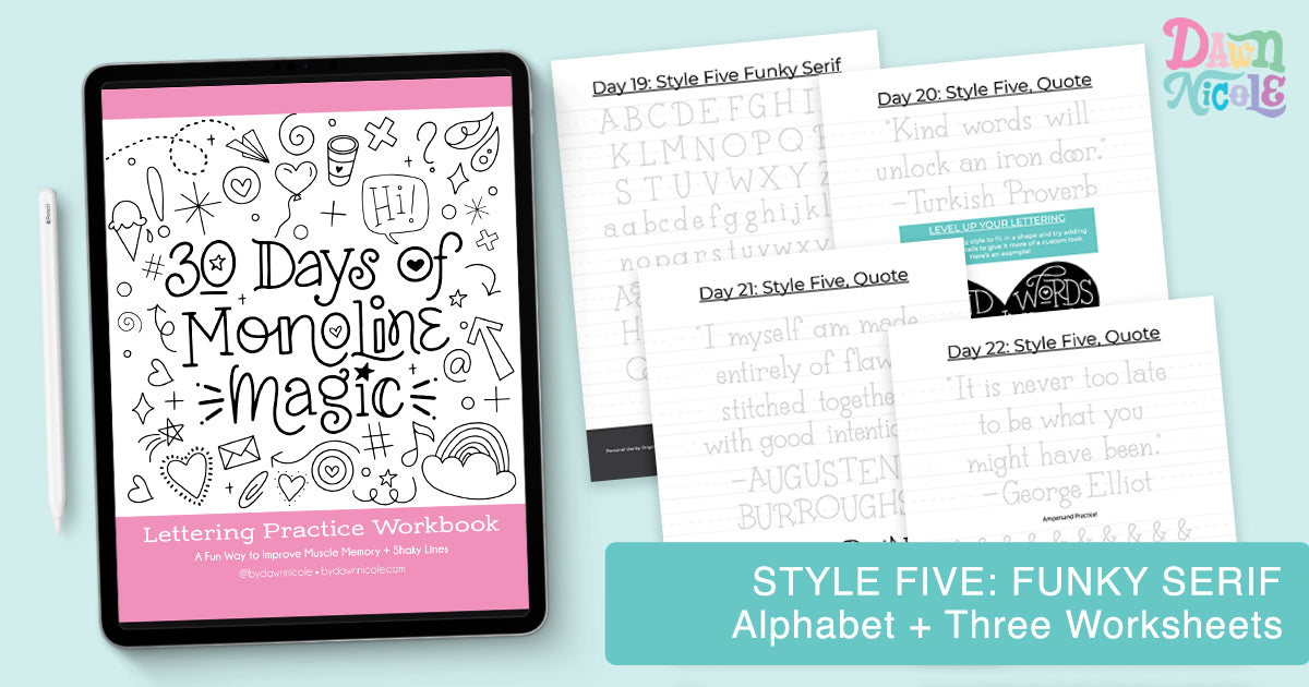 30 Days of Monoline Magic Workbook