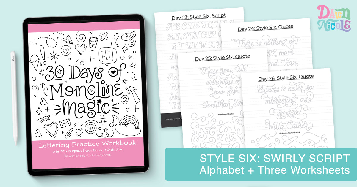 30 Days of Monoline Magic Workbook