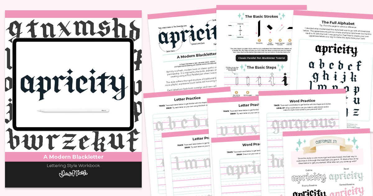 Apricity Lettering Style Workbook