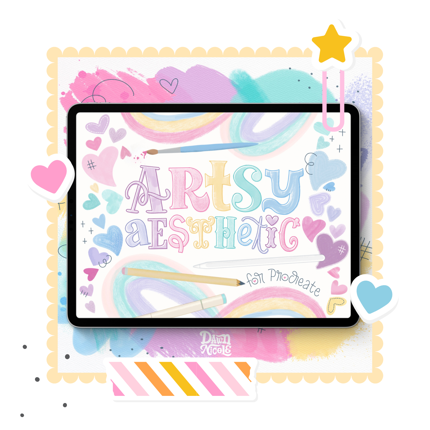 Artsy Aesthetic Brush Kit for Procreate – Dawn Nicole Lettering Shop