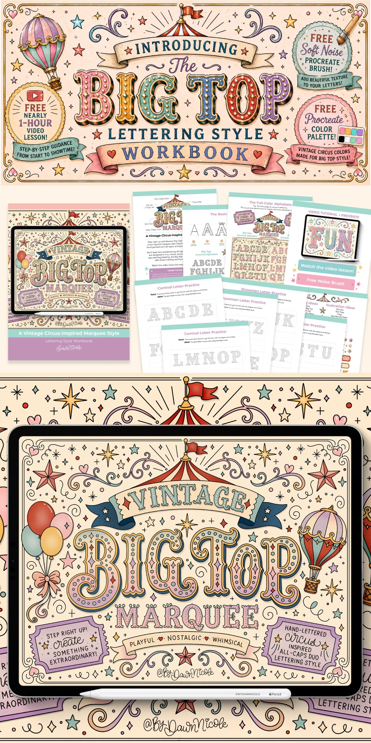 NEW! Big Top Lettering Style Workbook