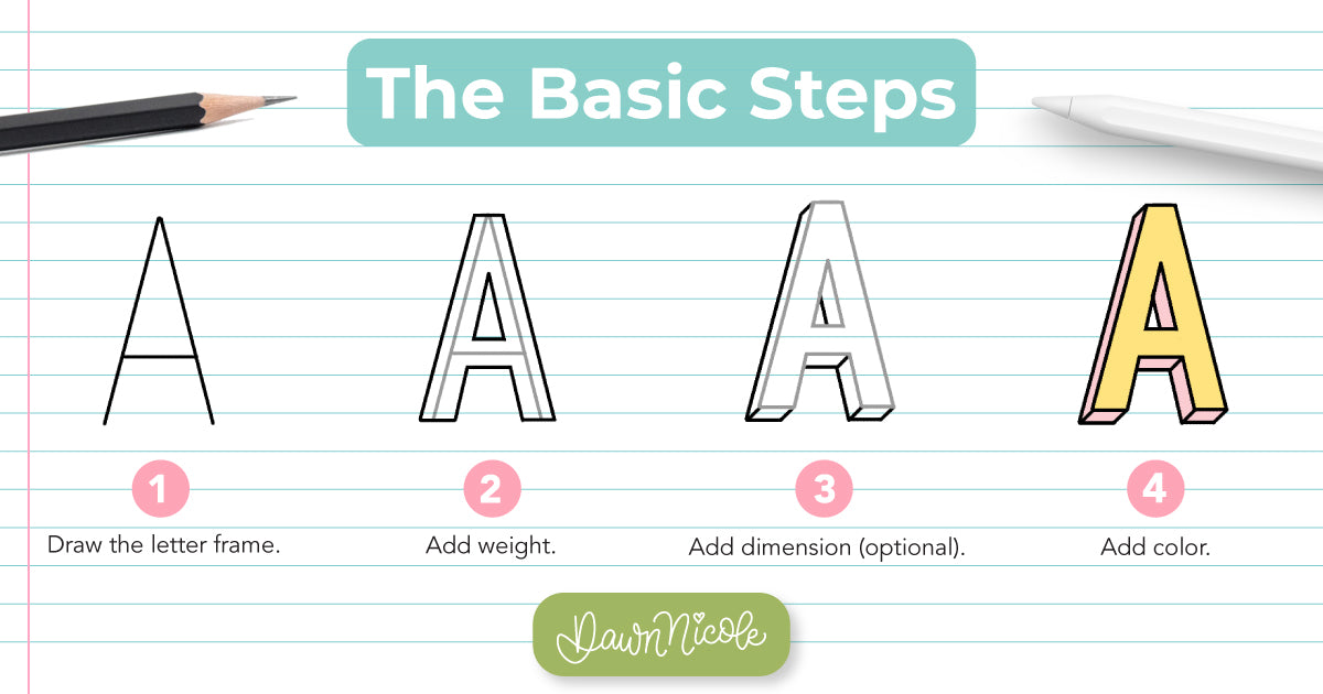 NEW! Block Lettering Style Workbook
