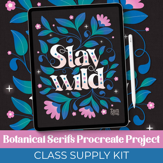 Botanical Serifs Procreate Project Kit