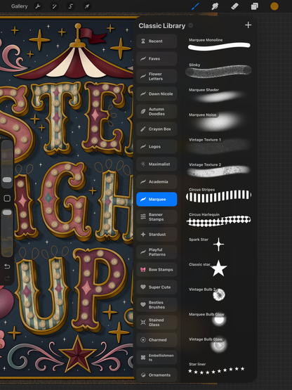 Marquee Letters in Procreate Class
