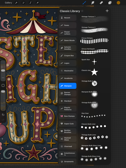 Marquee Letters in Procreate Class