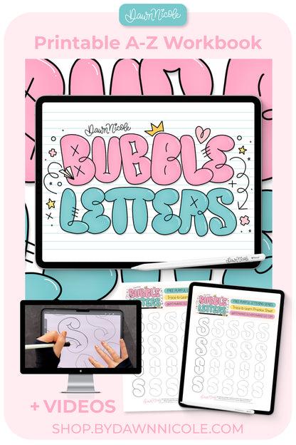 NEW! Playful Bubble Lettering Style Workbook