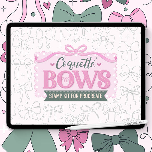 NEW! Coquette Bows Procreate Stamp Kit