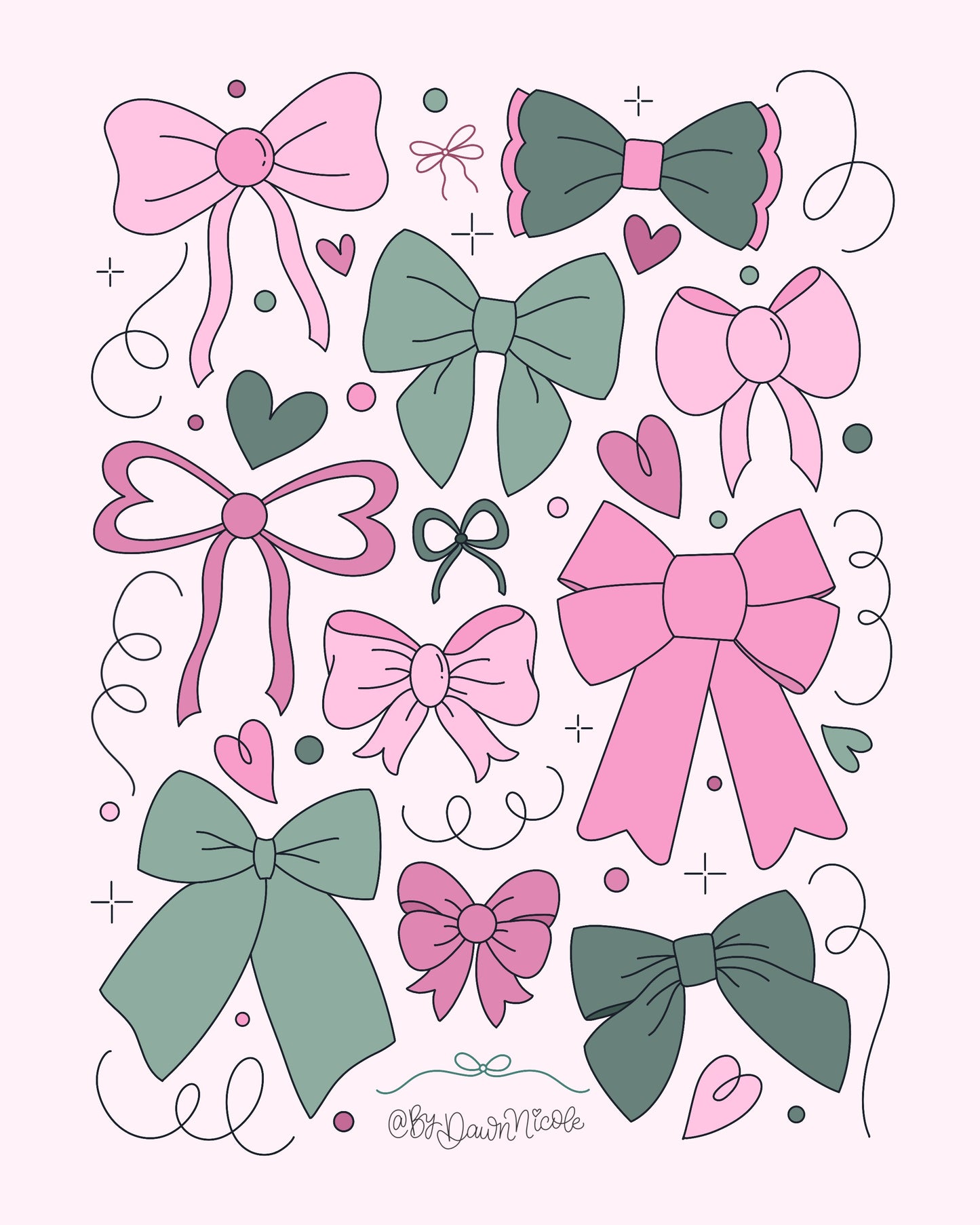 NEW! Coquette Bows Procreate Stamp Kit