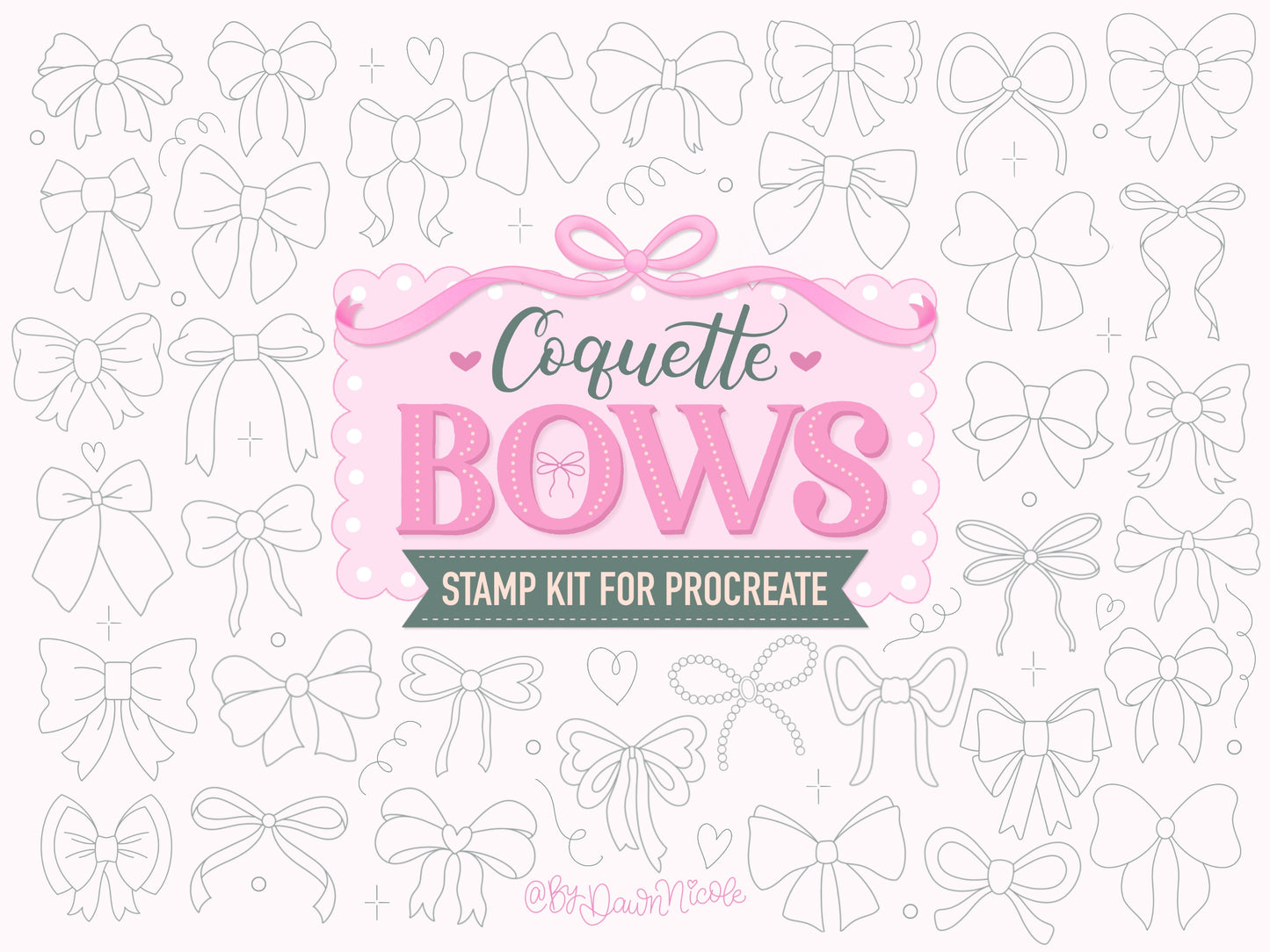 NEW! Coquette Bows Procreate Stamp Kit