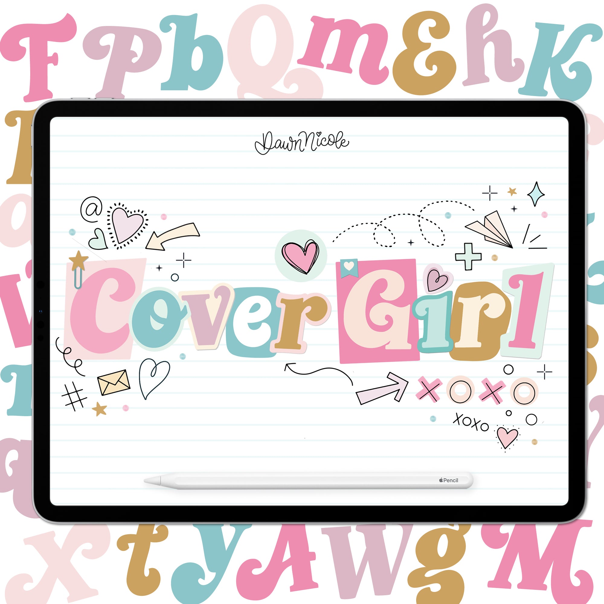 Clean Girl Lettering Cover Girl Lettering Style Workbook – Dawn Nicole Lettering Shop