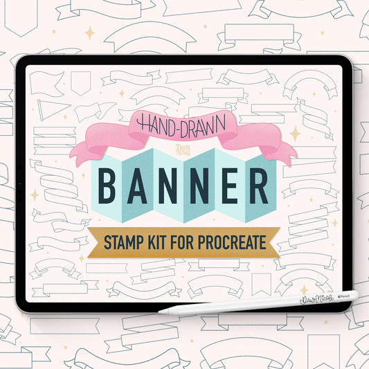 NEW! Hand-Drawn Banner Stamp Kit for Procreate