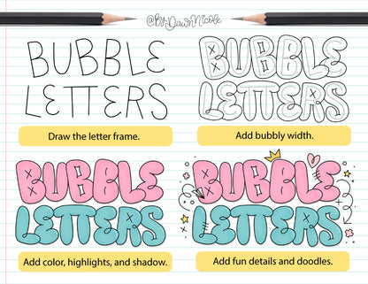 NEW! Playful Bubble Lettering Style Workbook