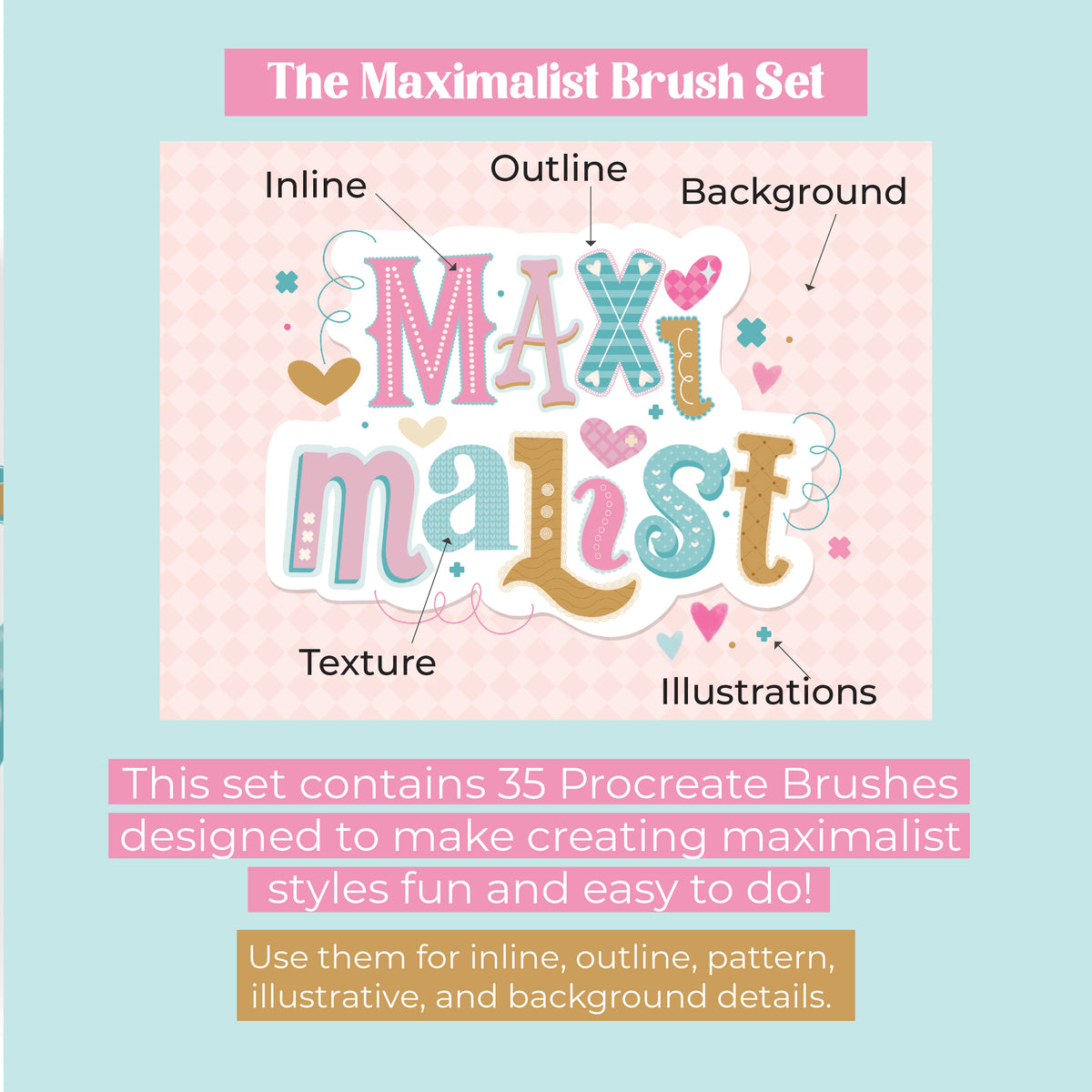 Maximalist Lettering Kit for Procreate – Dawn Nicole Lettering Shop