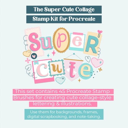 NEW! Super Cute Collage Stamp Kit for Procreate