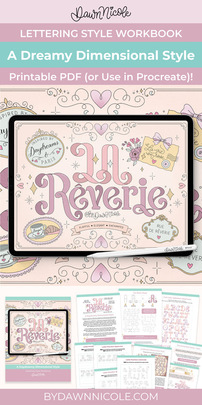 NEW! La Rêverie Lettering Style Workbook