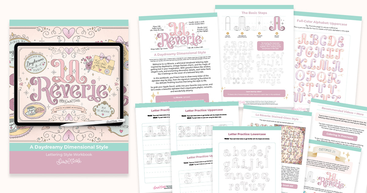 NEW! La Rêverie Lettering Style Workbook