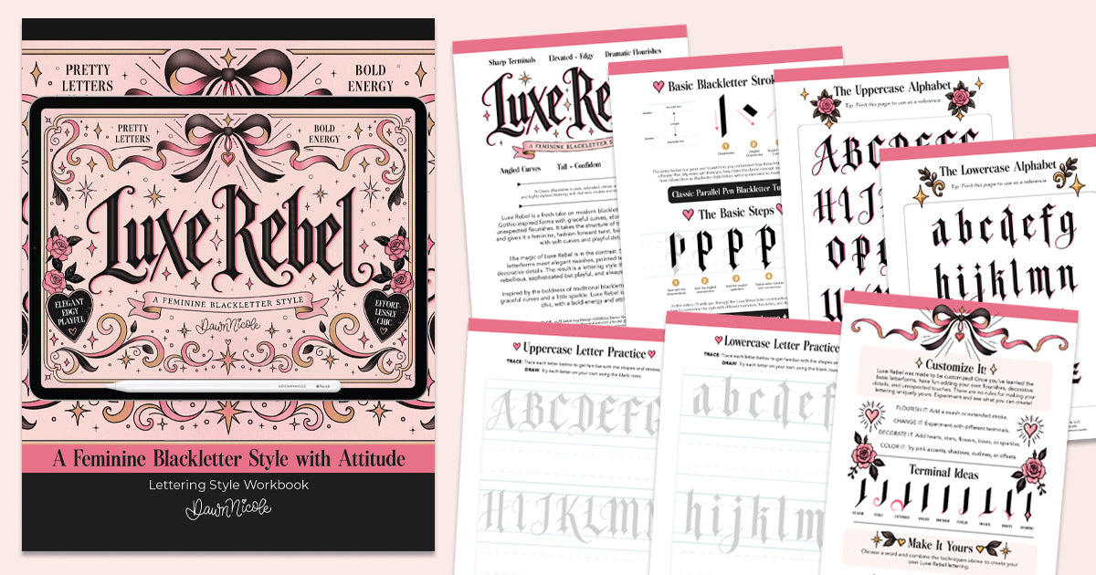 NEW! Luxe Rebel Lettering Style Workbook