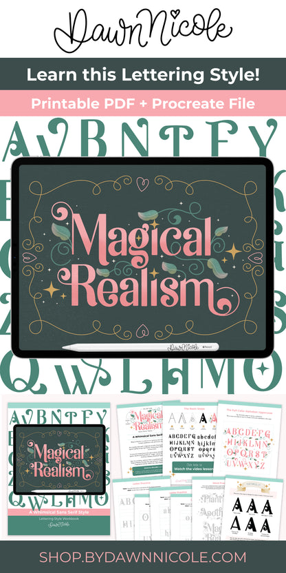 Magical Realism Lettering Style Workbook