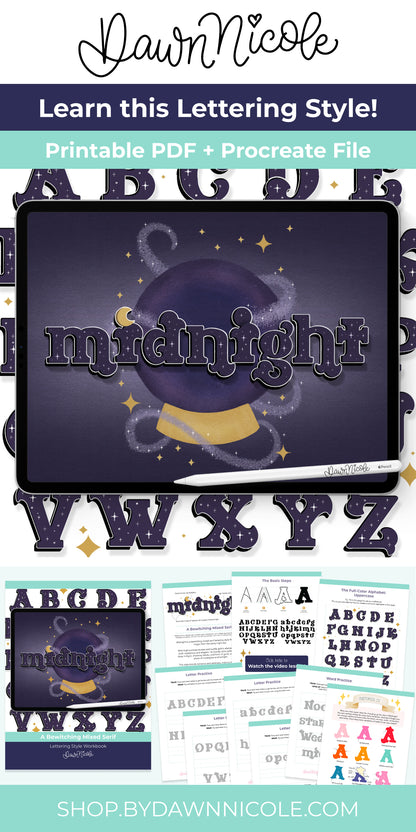 Midnight Lettering Style Workbook