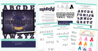 Midnight Lettering Style Workbook