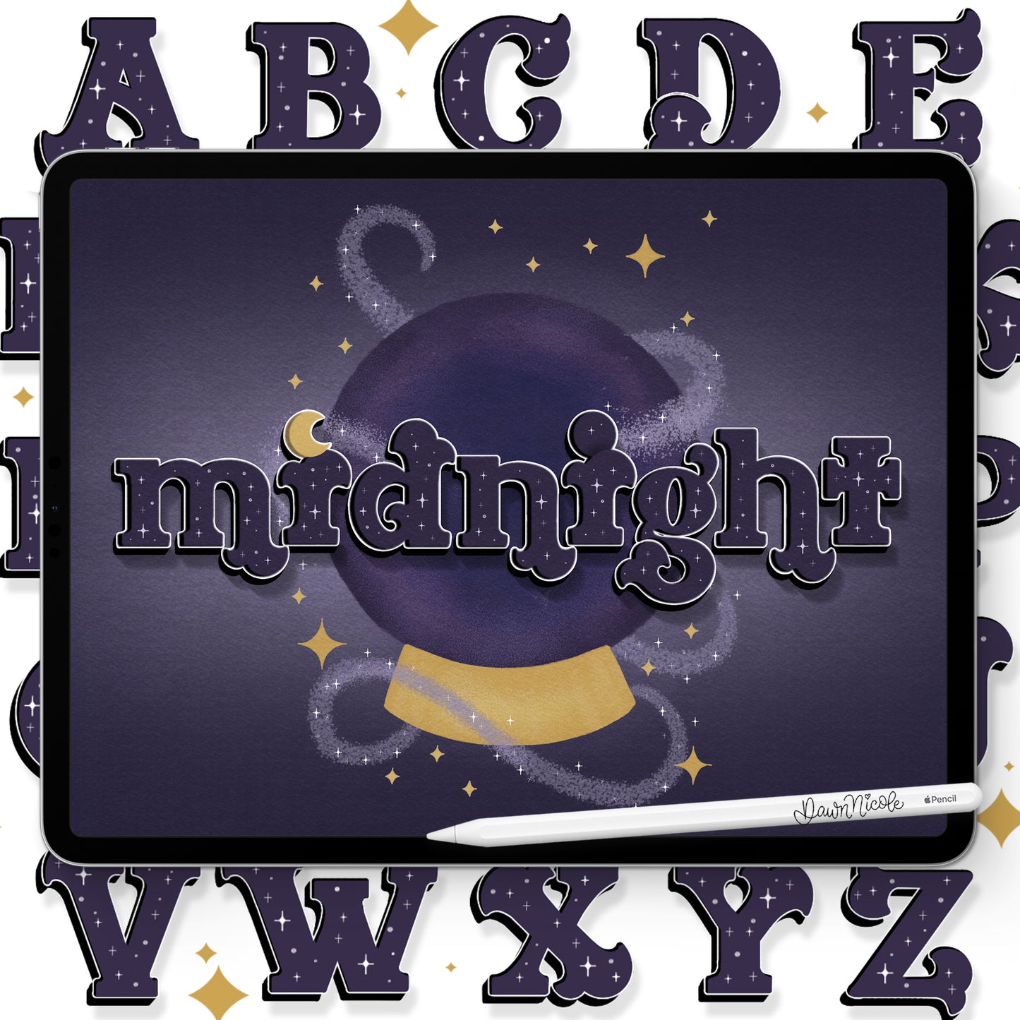 Midnight Lettering Style Workbook