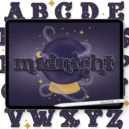 Midnight Lettering Style Workbook
