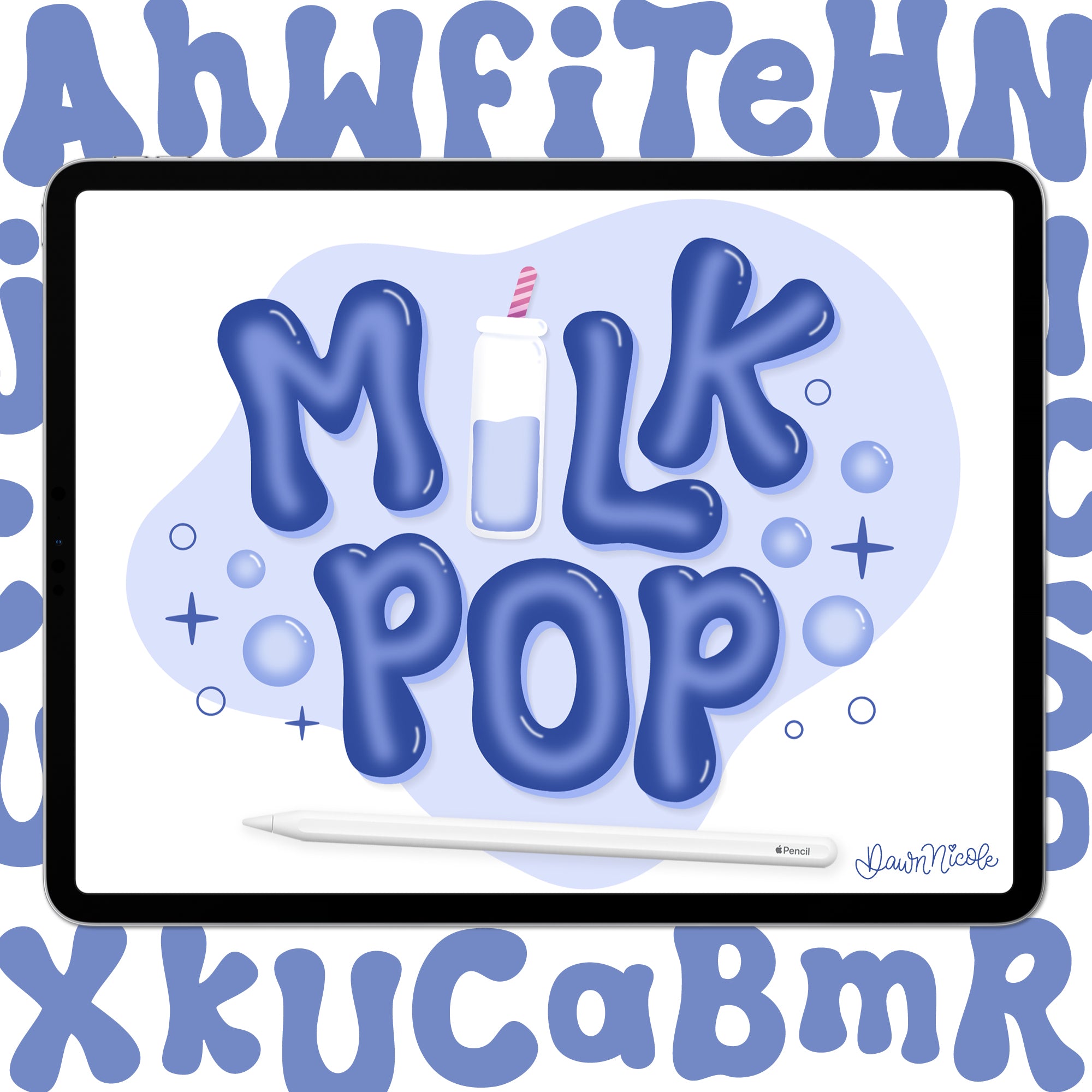 Milk Pop Lettering Style Workbook – Dawn Nicole Lettering Shop