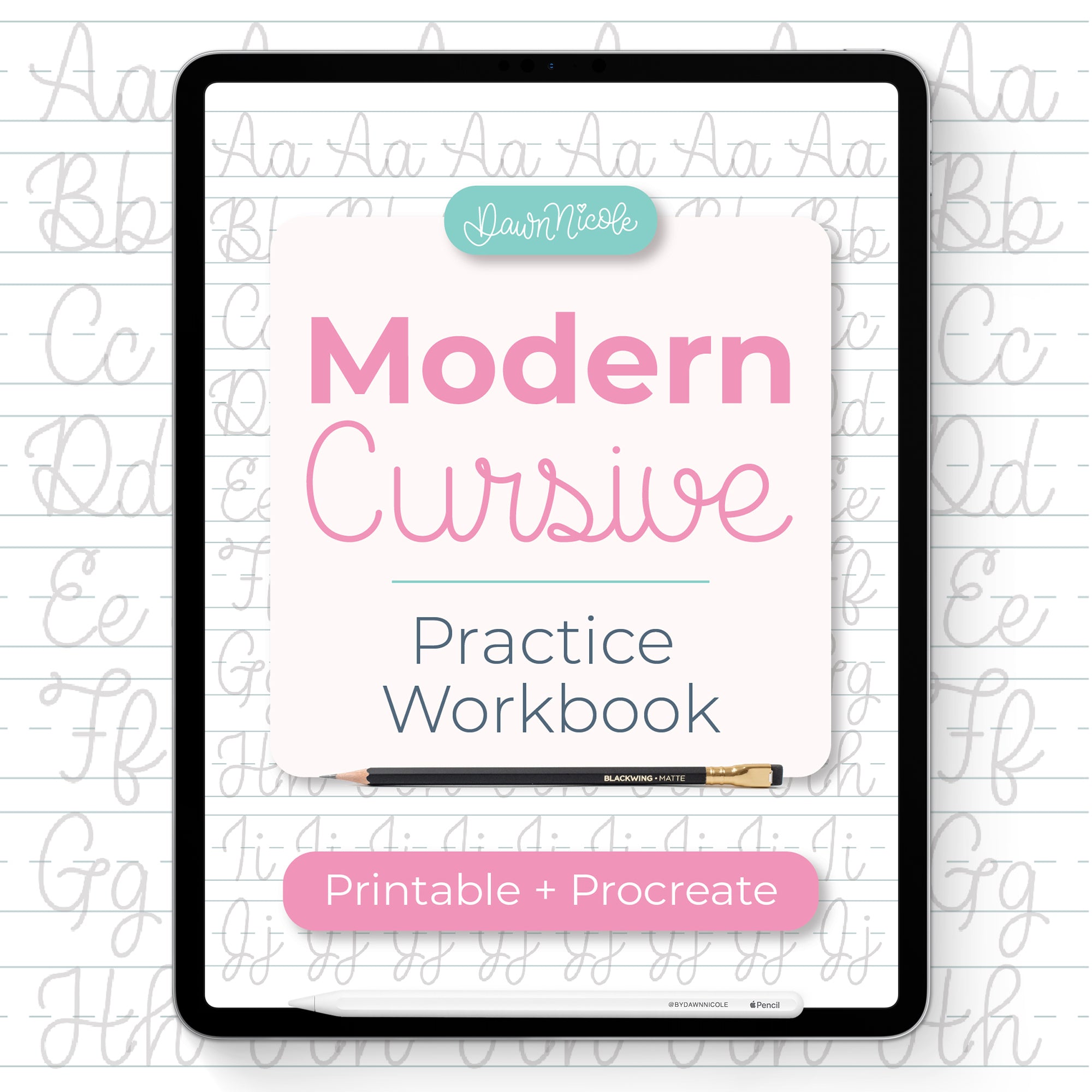 Modern Cursive Practice Workbook – Dawn Nicole Lettering Shop