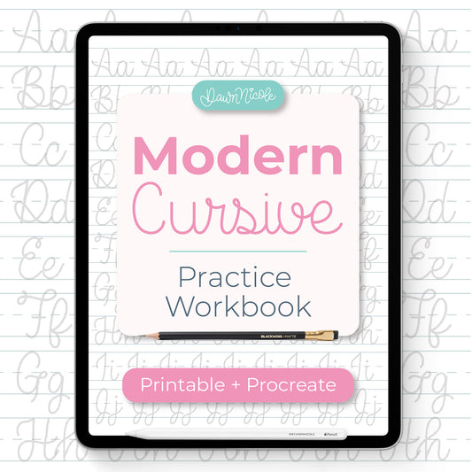 Modern Cursive Practice Workbook