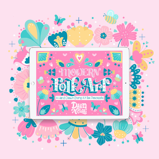 Modern Folk Art Stamp Kit for Procreate