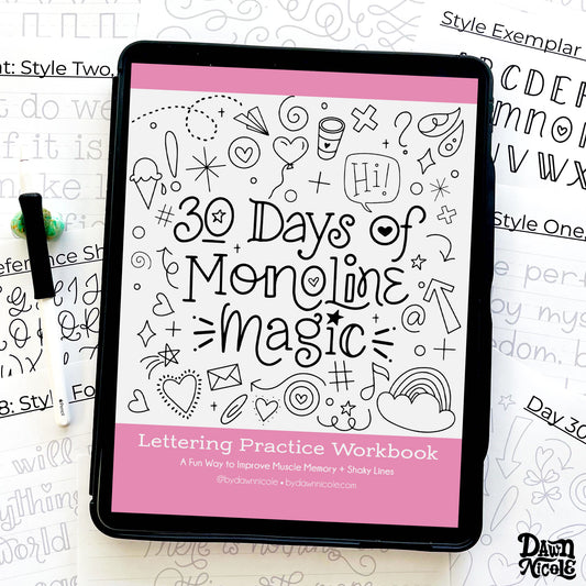 30 Days of Monoline Magic Workbook