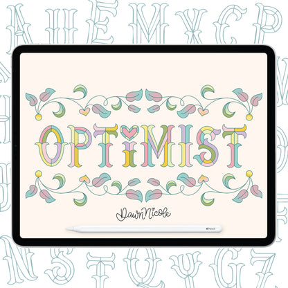 Optimist Lettering Style Workbook