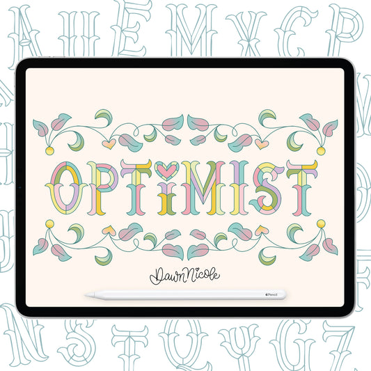 Optimist Lettering Style Workbook