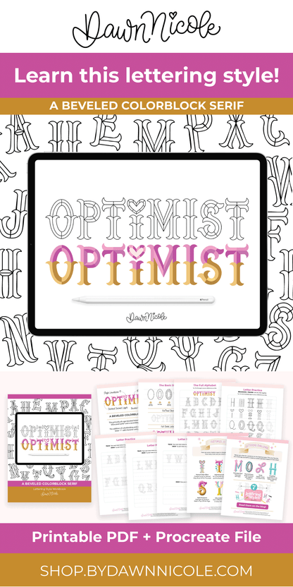 NEW! Optimist Lettering Style Workbook